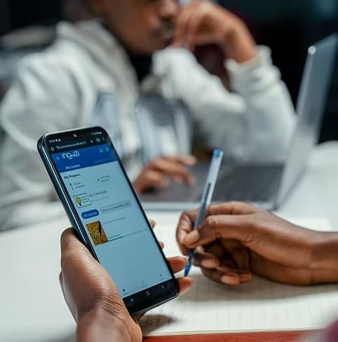 Hands with phone